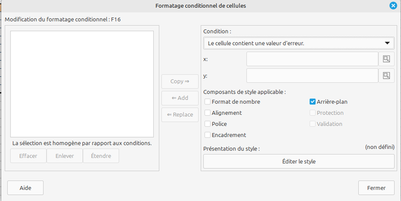formatage conditionnelle